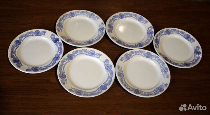 6 мелких тарелок (80-е года СССР) - Конаково