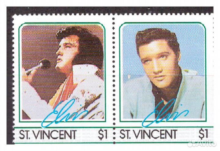 Элвис Пресли и Майкл Джексон на почтовых марках