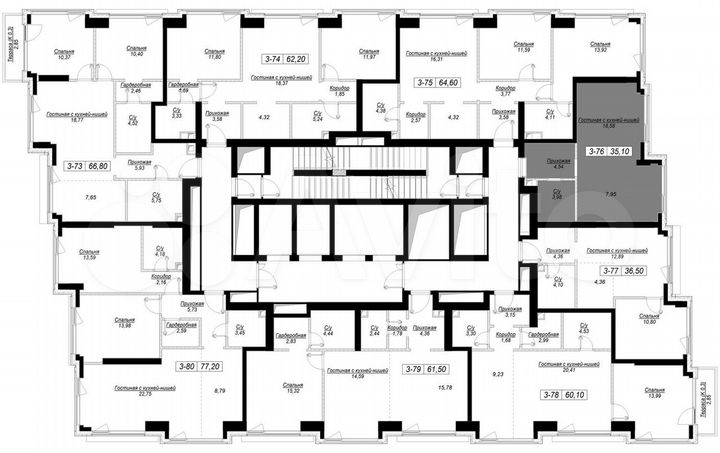 Квартира-студия, 35,1 м², 11/41 эт.