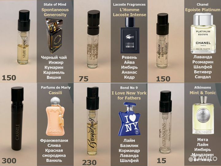 Парфюм, миниатюры, пробники