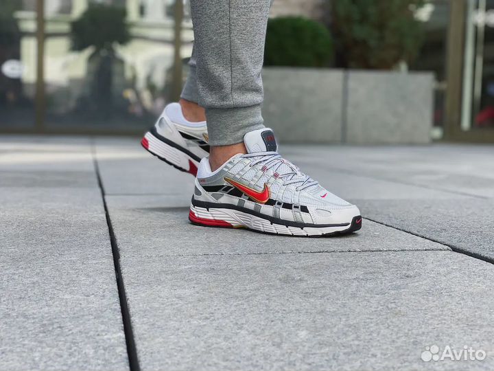 Кроссовки Nike P-6000 Metallic Silver Red мужские