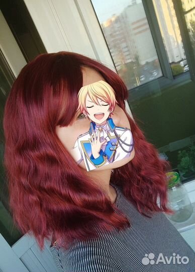 Красный парик косплей каре