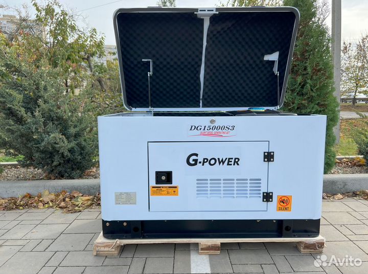 Дизельный генератор 13,5 kW g-power трехфазный DG1