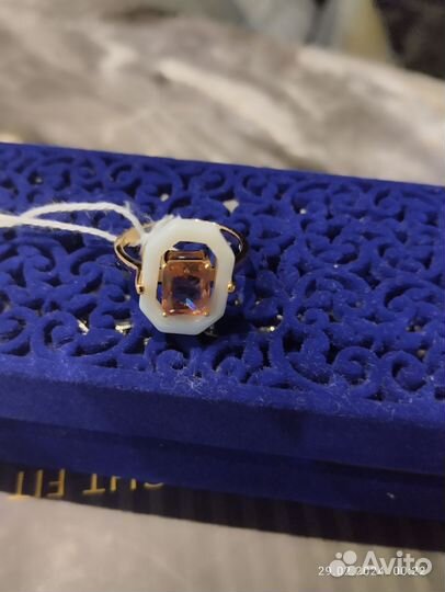 Набор кольцо и серьги позолоченые