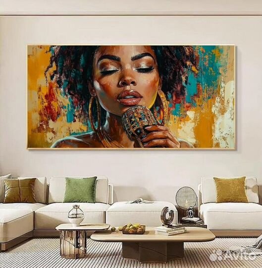 Большая картина текстурной пастой свобода голоса