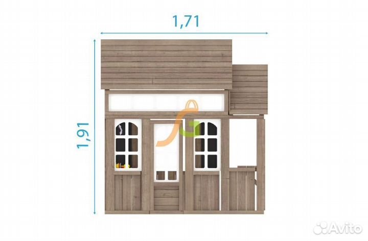 Детский домик игровой Коттедж 1