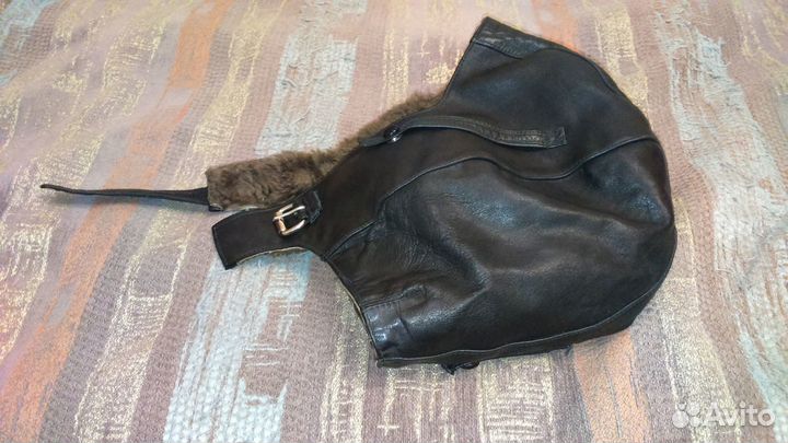 Шлем летно-десантный зимний кожа мех СССР