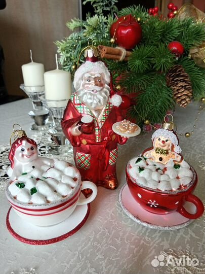 Елочные игрушки новые стекло