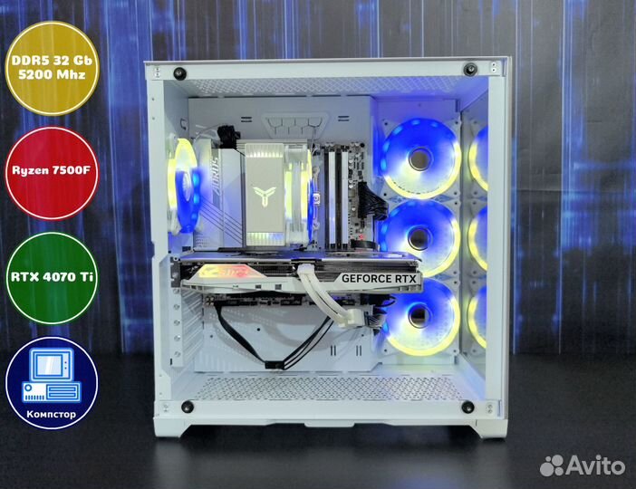 Игровой компьютер AMD7500F-RTX4070Ti-32DDR5-VRX813245760-B650