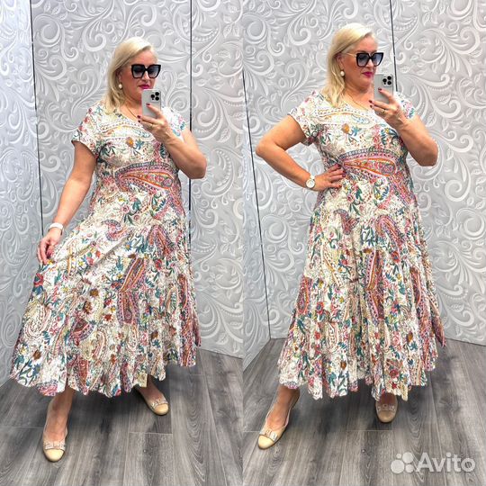 Платье в пейсли хлопок 56-62