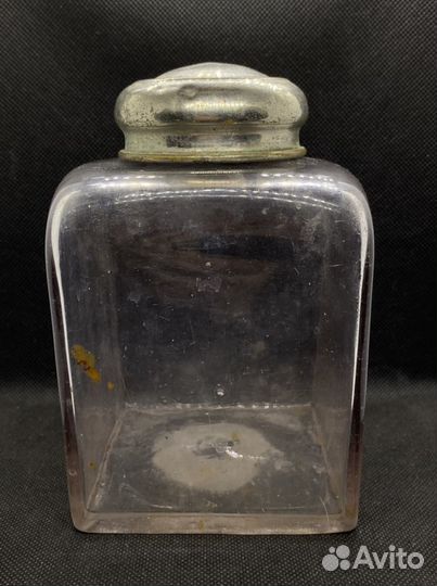 Чайница. Чайная банка. Старинное стекло. Урановое