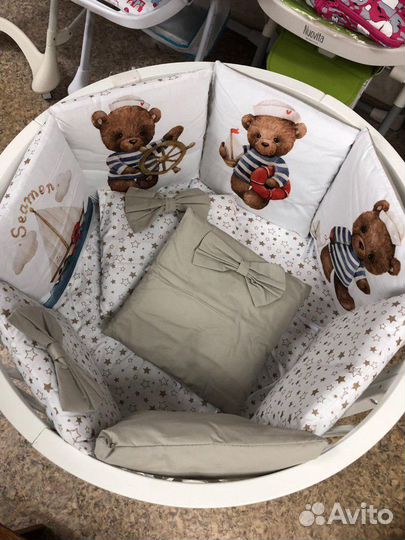 Красивейшие наборы в кроватку овал\круг 17 пр Комп