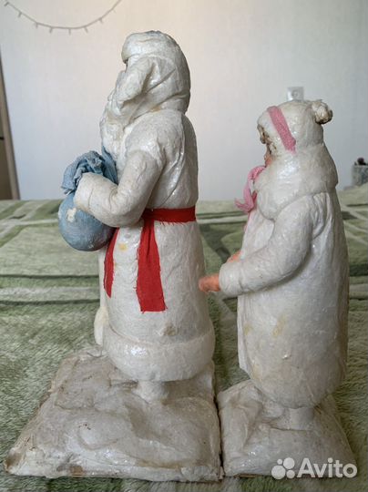 Дед мороз и снегурочка СССР папье маше