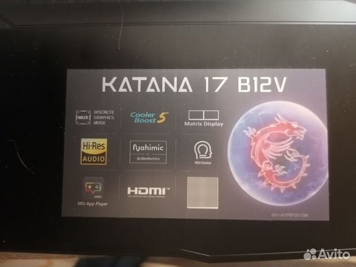 Ноутбук MSI Katana 17 B12VGK-274RU