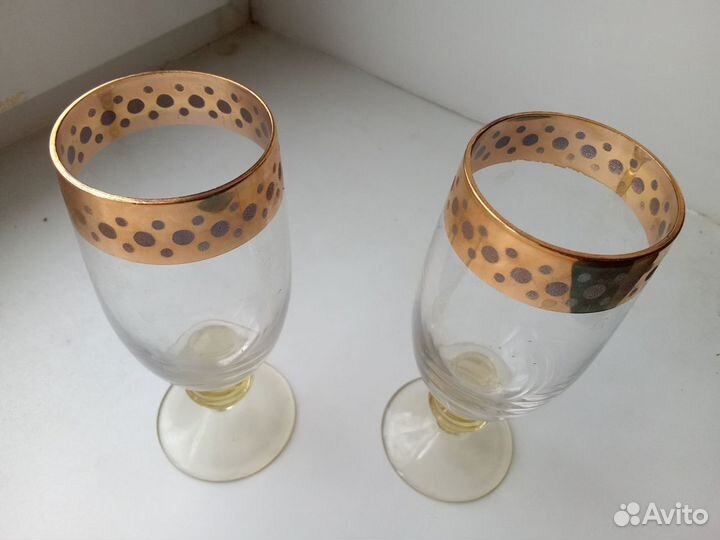 Набор хрустальных бокалов на ножке СССР