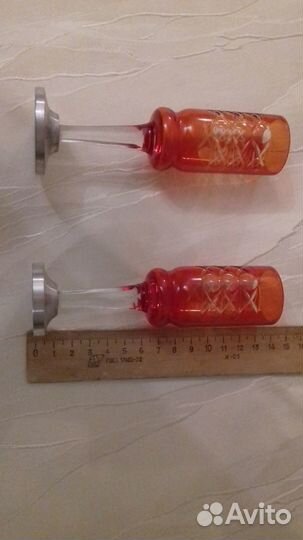 Фужеры, ликёрные рюмочки. Цветное стекло