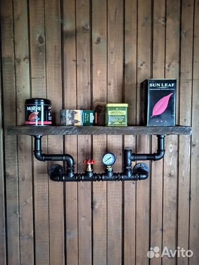 Полка из водопроводных труб в стиле Лофт, Стимпанк