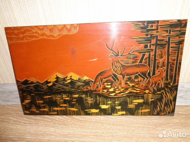 Картина-гравюра (резьба по дереву) СССР 70-е гг