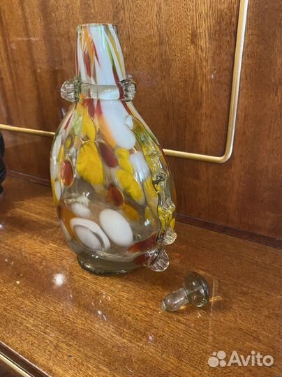 Графин, штоф из цветного стекла СССР