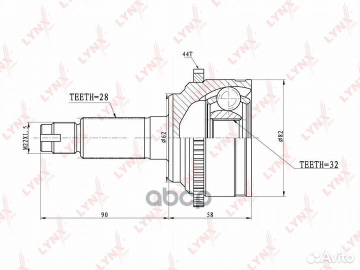 Шрус наружный CO-5101A lynxauto