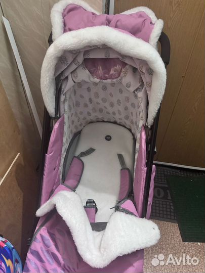 Детские санки коляска с колесами
