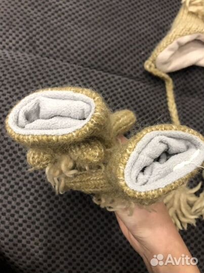 Шапка комплект с варежками