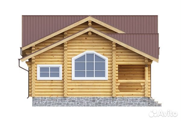 Проект дома-бани из бревна «Ключи»