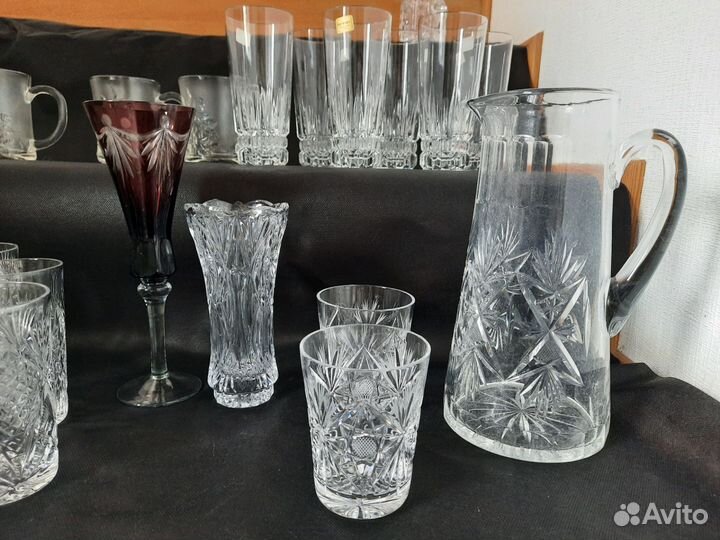 Стаканы Рюмки Графин Штоф СССР хрусталь и стекло