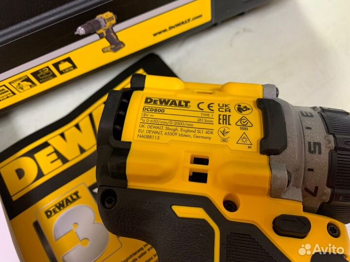 Бесщеточный шуруповерт dewalt DCD800NT 18В европа