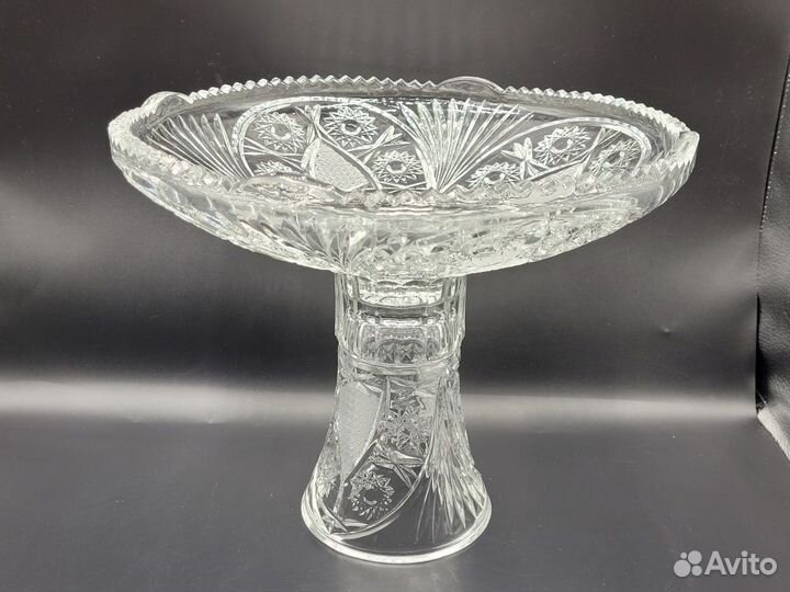 Ваза для фруктов на ножке составная хрусталь