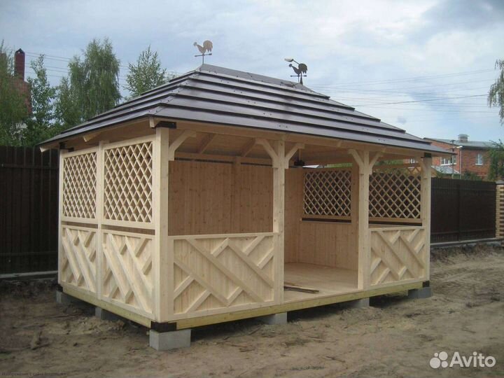 Беседка садовая, пергола, арка, качель садовая