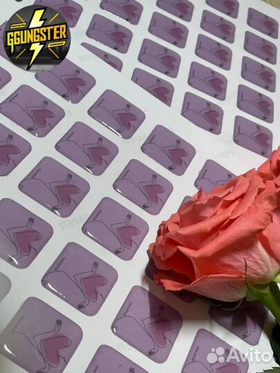 Глянцевый 3Д стикер на телефон