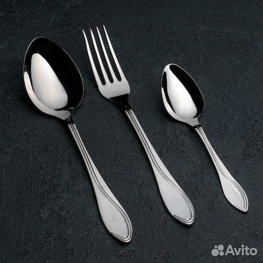 Набор столовых приборов «Волна», 18 предметов, кар
