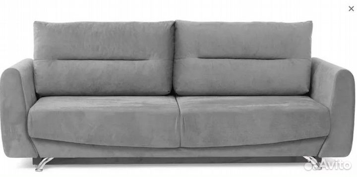 Диван еврокнижка серый велюровый новый