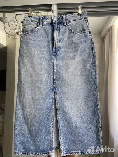Джинсовая юбка zara 42 44