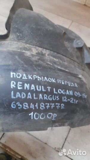 Подкрылок передний правый Renault Logan С 2009 По