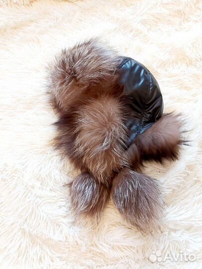 Шапка ушанка зимняя женская чернобурка