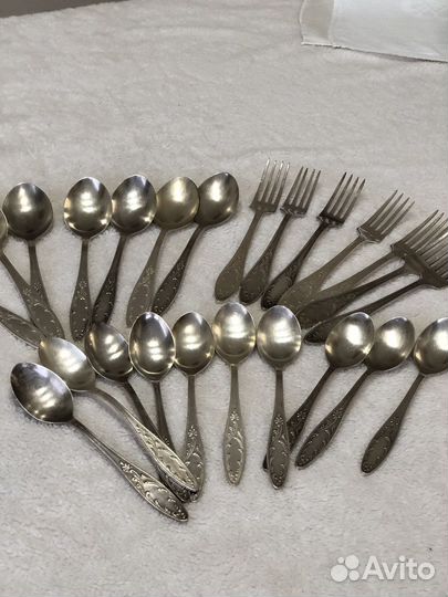 Набор столовых приборов, мельхиор, СССР