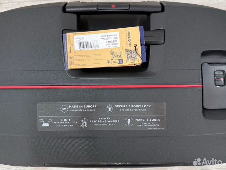 Новый чемодан Samsonite Essens XL, угольно-красный