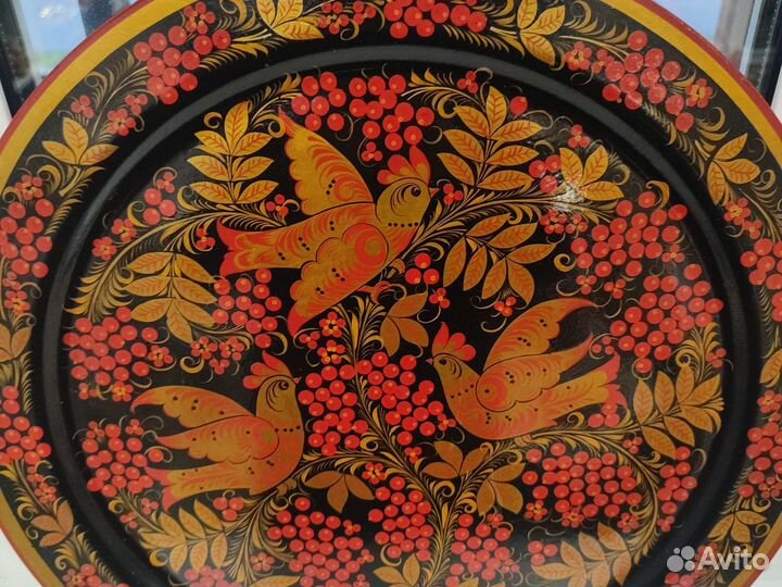 Хохлома тарелка настенная СССР большая