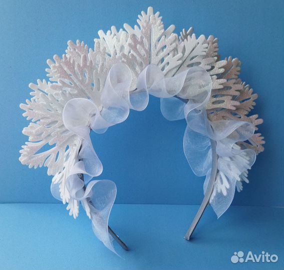 Снежинка, снегурочка, корона, ободок для девочки