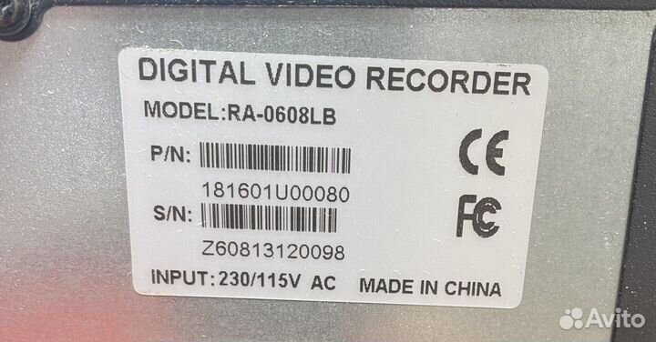 Записывающий блок Video Recorder RA-0608LB
