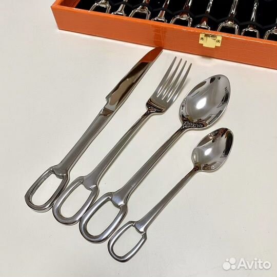 Hermes Набор столовых приборов серебро