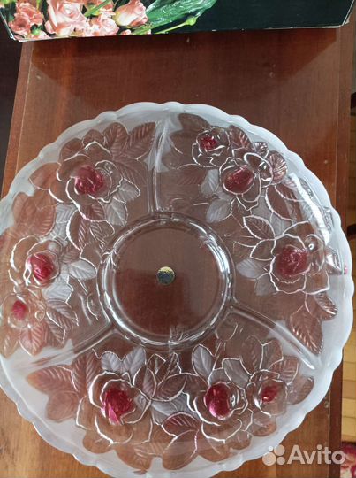 Менажница из цветного стекла, Япония новая