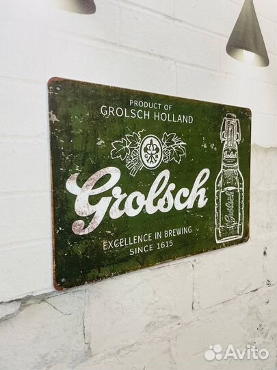 Декор на стену табличка Grolsch Beer