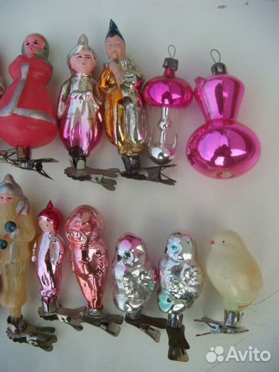 Игрушки елочные новогодние (на прищепках)