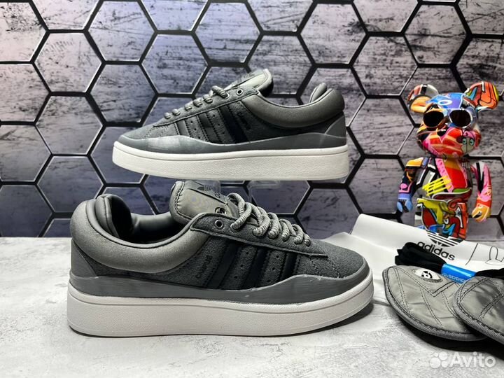 Кроссовки женские Adidas campus bad bunny серые