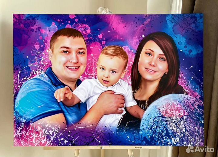 Портрет по фото, портрет на холсте