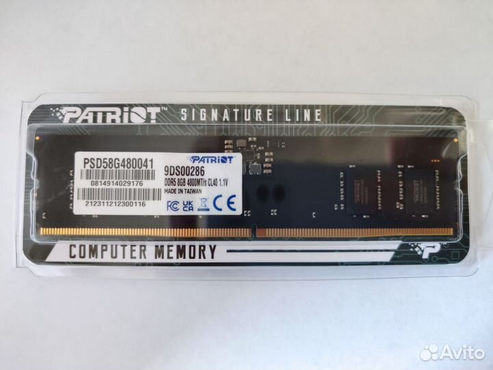 Оперативная память DDR5 8Gb Patriot PSD58G480041