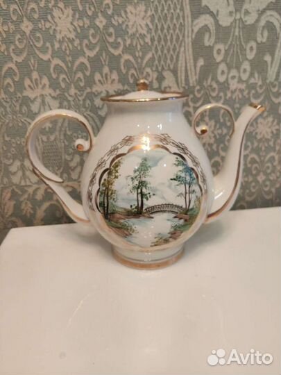 Заварочный чайник.Фарфор.Ручная работа. Кфз